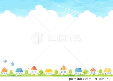 Simple hand-painted cityscape illustration Simple hand-painted cityscape illustration 91004260