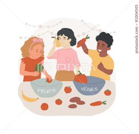 Learn to categorize food isolated cartoon vector illustration. Healthy eating habit development, learn food category, taste fruit and vegetable, kindergarten activity, education vector cartoon. Learn to categorize food isolated cartoon vector illustration. Healthy eating habit development, learn food category, taste fruit and vegetable, kindergarten activity, education vector cartoon. 91004505