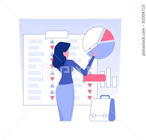 Stock market trader isolated concept vector illustration. Stock market trader looks at projected charts, blockchain technology, raising money, statistics and analytics vector concept. Stock market trader isolated concept vector illustration. Stock market trader looks at projected charts, blockchain technology, raising money, statistics and analytics vector concept. 91004715