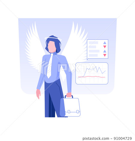 Angel Investors isolated concept vector illustration. Person investing in startup, raising money, venture funding, business strategy, provide financial help, investment process vector concept. 91004729