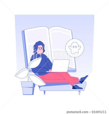 Book writing isolated concept vector illustration. Man engaged in ghostwriting, digital journalism, book doctoring, editorial services, self-employed creative people vector concept. Book writing isolated concept vector illustration. Man engaged in ghostwriting, digital journalism, book doctoring, editorial services, self-employed creative people vector concept. 91005211