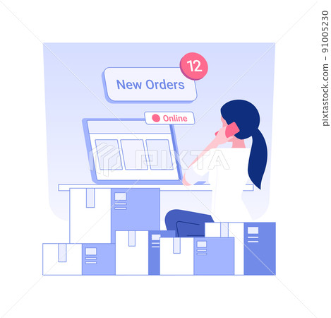 Receiving orders online isolated concept vector illustration. Online store owner getting orders, e-commerce business promotion, digital marketing, advertising agency vector concept. Receiving orders online isolated concept vector illustration. Online store owner getting orders, e-commerce business promotion, digital marketing, advertising agency vector concept. 91005230