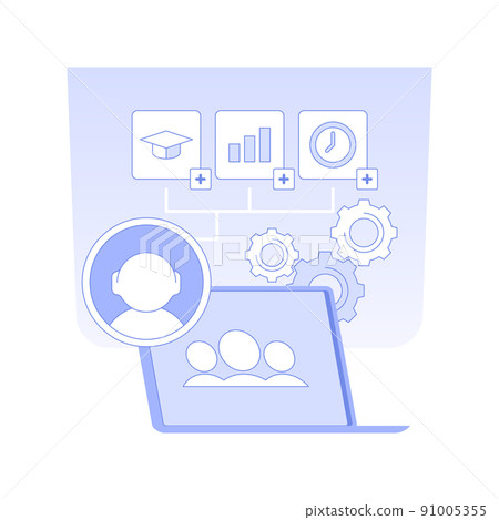 HR management software isolated concept vector illustration. Professional HR manager recruiting using laptop and special software, human resources, headhunting agency vector concept. HR management software isolated concept vector illustration. Professional HR manager recruiting using laptop and special software, human resources, headhunting agency vector concept. 91005355