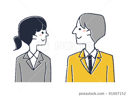 Young business woman and business man next to each other 91007152