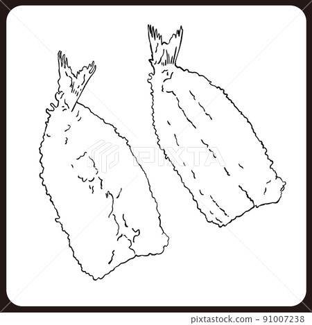 Hand-painted Iwashi fly illustration set / line drawing 91007238