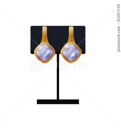 Expensive Earrings on Black Stand Vector Illustration Expensive Earrings on Black Stand Vector Illustration 91007339
