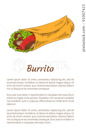 Mexican Spicy Fast Food Burrito Wrap Promo Poster 91007423