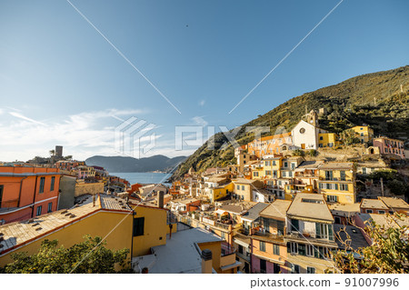 Landscape of Vernazza village on coast in northwestern of Italy Landscape of Vernazza village on coast in northwestern of Italy 91007996