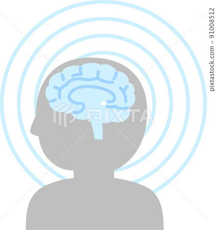 一個側身的人的松果體和剪影 91008512