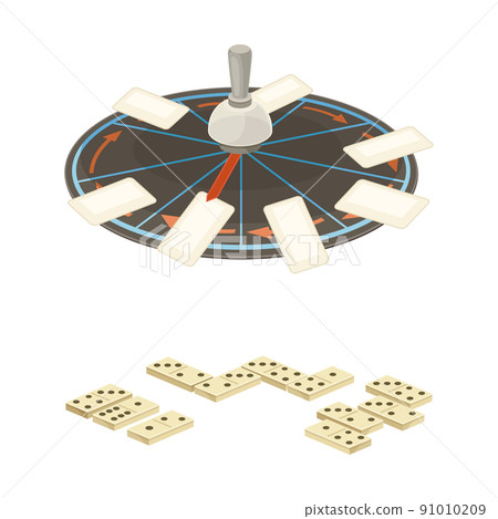 Roulette and domino board games set vector illustration 91010209