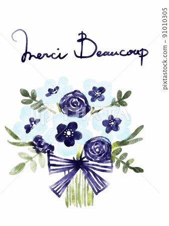 Thank you Flower Frame Watercolor flower. Illustration Thank you Flower Frame Watercolor flower. Illustration 91010305