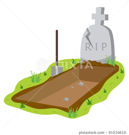 open grave and headstone Concept for Halloween day 91010610