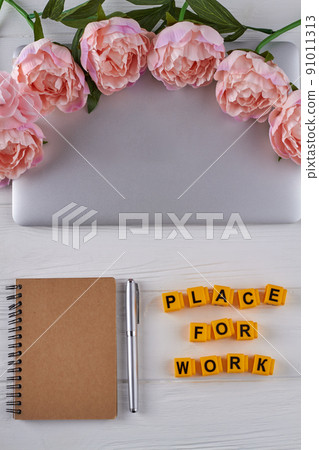 Vertical shot top view place for work concept. Vertical shot top view place for work concept. 91011313