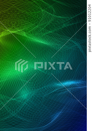 Green dynamic particles, smoke fog, formation abstract poster background. Green dynamic particles, smoke fog, formation abstract poster background. 91012204