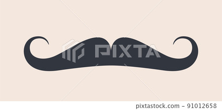 Black mustaches. Silhouette vintage moustache Black mustaches. Silhouette vintage moustache 91012658