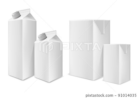 White cardboard package for beverage, juice and milk White cardboard package for beverage, juice and milk 91014035