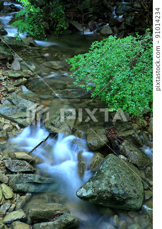 Noro River with beautiful water flow and greenery Noro River with beautiful water flow and greenery 91014234