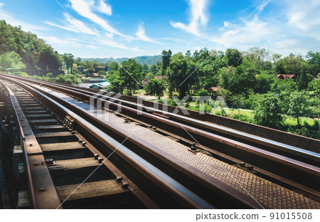The Historical Death Railway Of World War 2 in River Kwai Kanachanaburi, country side of Thailand. The Historical Death Railway Of World War 2 in River Kwai Kanachanaburi, country side of Thailand. 91015508