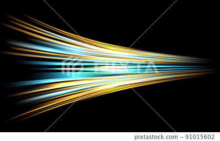 Abstract blue yellow light high speed zoom fast night background vector 91015602