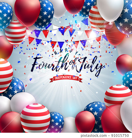 4th of July Independence Day of the USA Vector... - Stock Illustration