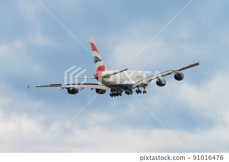 英國航空公司 A380-800 起飛爬升 91016476