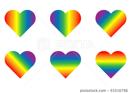 Heart shape in mixed gradient rainbow colors. Heart shape in mixed gradient rainbow colors. 91016786