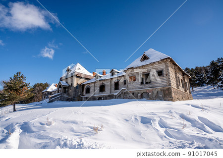 exterior view of ruined and abondened Catherine Palace in Kars, Turkey. exterior view of ruined and abondened Catherine Palace in Kars, Turkey. 91017045