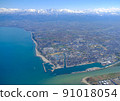 Aerial view / Spring Tateyama mountain range and Toyama city / Sea of Japan Aerial view / Spring Tateyama mountain range and Toyama city / Sea of Japan 91018054