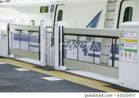 Shinkansen and platform doors (Shin-Kobe Station) 91020957
