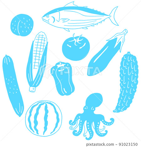 Vector illustration of summer seasonal ingredients Vector illustration of summer seasonal ingredients 91023150