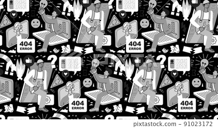Technical support operator sales manager call center employers team help people grayscale seamless pattern Technical support operator sales manager call center employers team help people grayscale seamless pattern 91023172