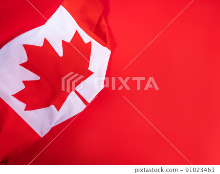 Canada national flag fragment on bold red background. Canada Day Canada national flag fragment on bold red background. Canada Day 91023461