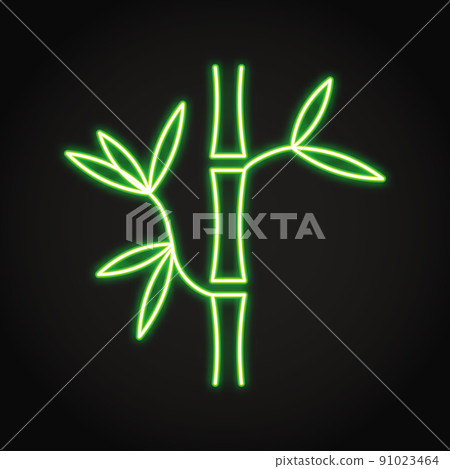 Bamboo neon icon in line style Bamboo neon icon in line style 91023464