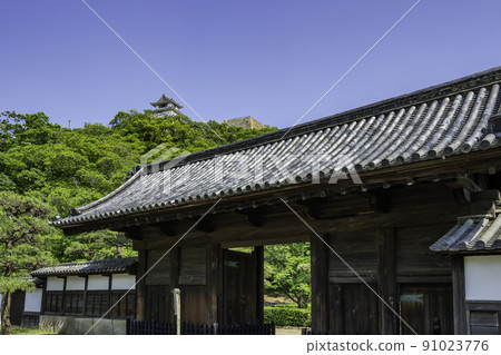 Marugame Castle entrance gate and castle tower Marugame City, Kagawa Prefecture 91023776