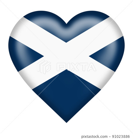 Scotland flag heart button isolated on white with clipping path Scotland flag heart button isolated on white with clipping path 91023886