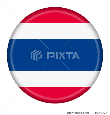 Thailand flag button illustration with clipping path 91023974