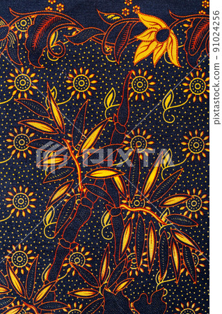 Batik sarong pattern background in Thailand, traditional batik sarong in Asian. 91024256
