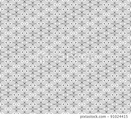 Seamless traditional Japanese ornament Kumiko.Black color lines. Seamless traditional Japanese ornament Kumiko.Black color lines. 91024415