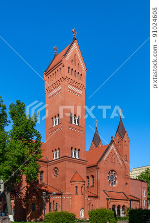 The Church of St. Simeon and St. Helena in Minsk, Belarus. 91024608
