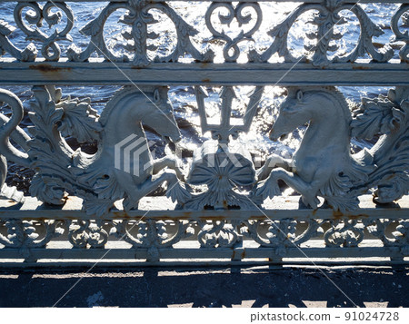 railing of Annunciation Bridgein St Petersburg railing of Annunciation Bridgein St Petersburg 91024728
