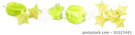 Set of star apple isolated on a white background with clipping path Set of star apple isolated on a white background with clipping path 91025441