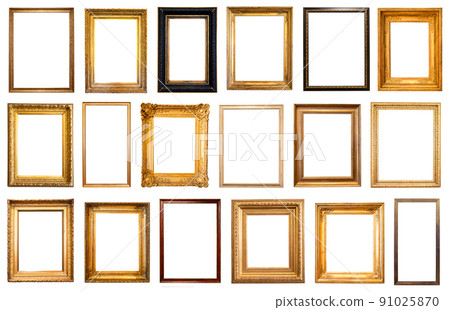 set of various blank vertical old picture frames 91025870