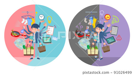 A set of natural style women who multitask in the office and private 91026499