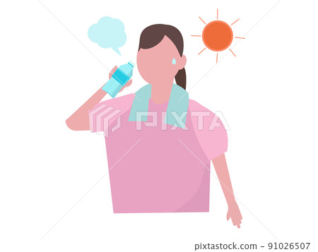 女性飲用水中暑對策水合男性戶外太陽 PET 瓶插圖 91026507
