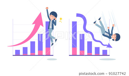 A set of natural style women who express performance up and performance down A set of natural style women who express performance up and performance down 91027742