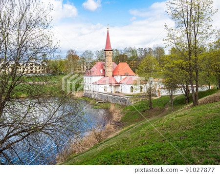 view of Priory Palace on Lake shore in spring view of Priory Palace on Lake shore in spring 91027877
