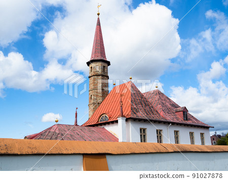 tower and red roofs og Priory Palace in Gatchina tower and red roofs og Priory Palace in Gatchina 91027878