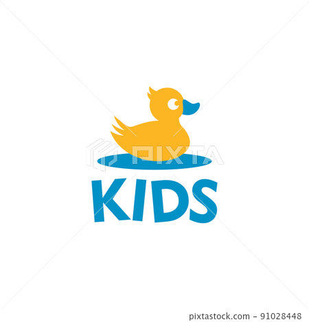 Kids game center logo design with duck icon Kids game center logo design with duck icon 91028448