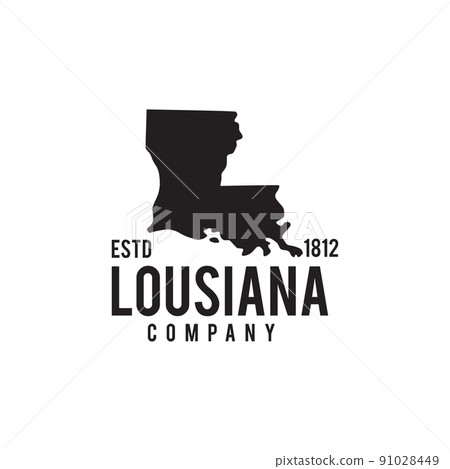Lousiana map outline map logo design 91028449