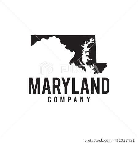 Maryland state outline map logo design Maryland state outline map logo design 91028451